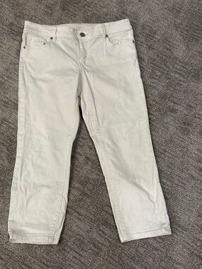 LOFT Womens White Modern Cropped Straight Jeans Size 29/8